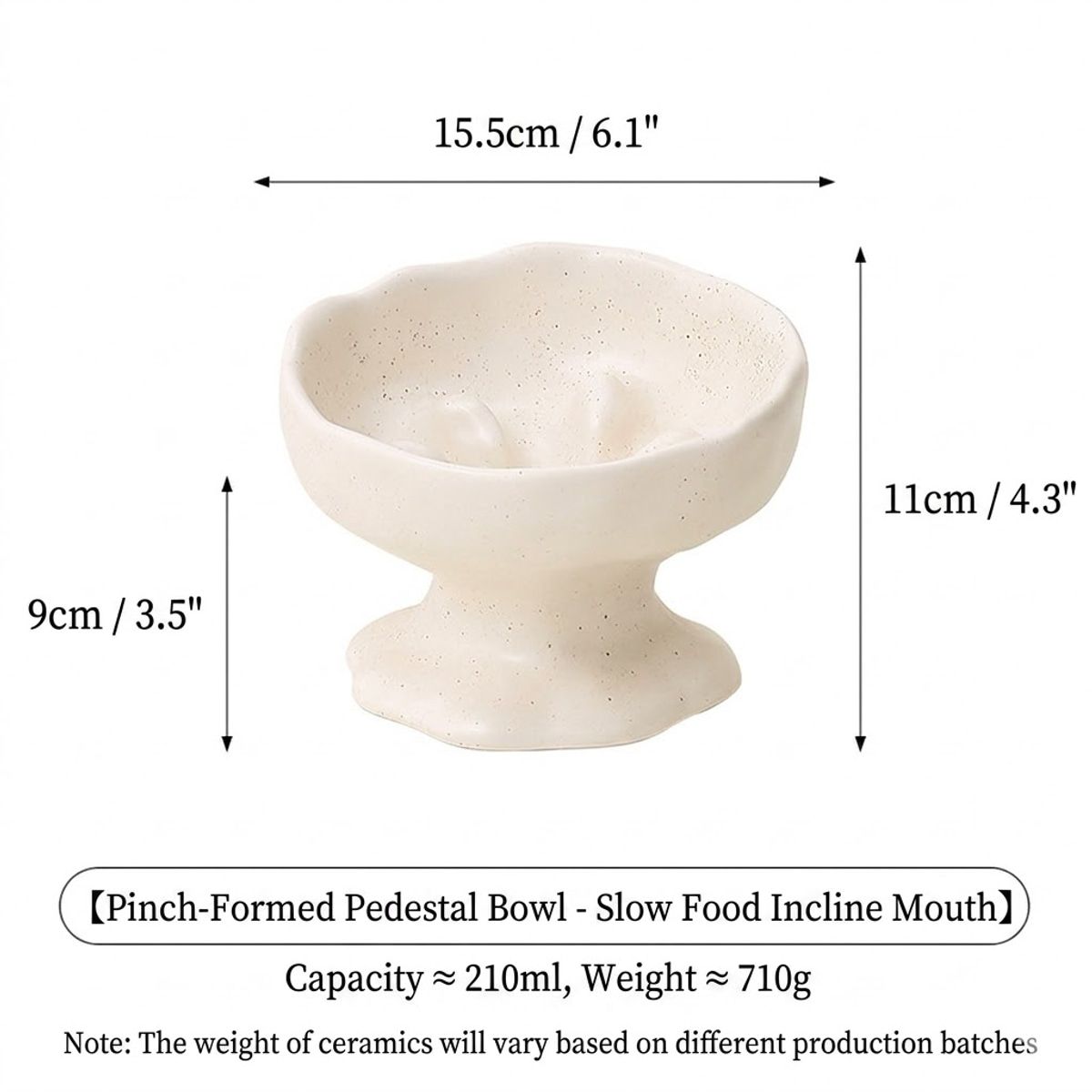 Ceramic Pedestal Slow Feeder Bowl for Pets