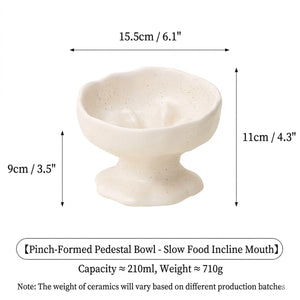 Ceramic Pedestal Slow Feeder Bowl for Pets