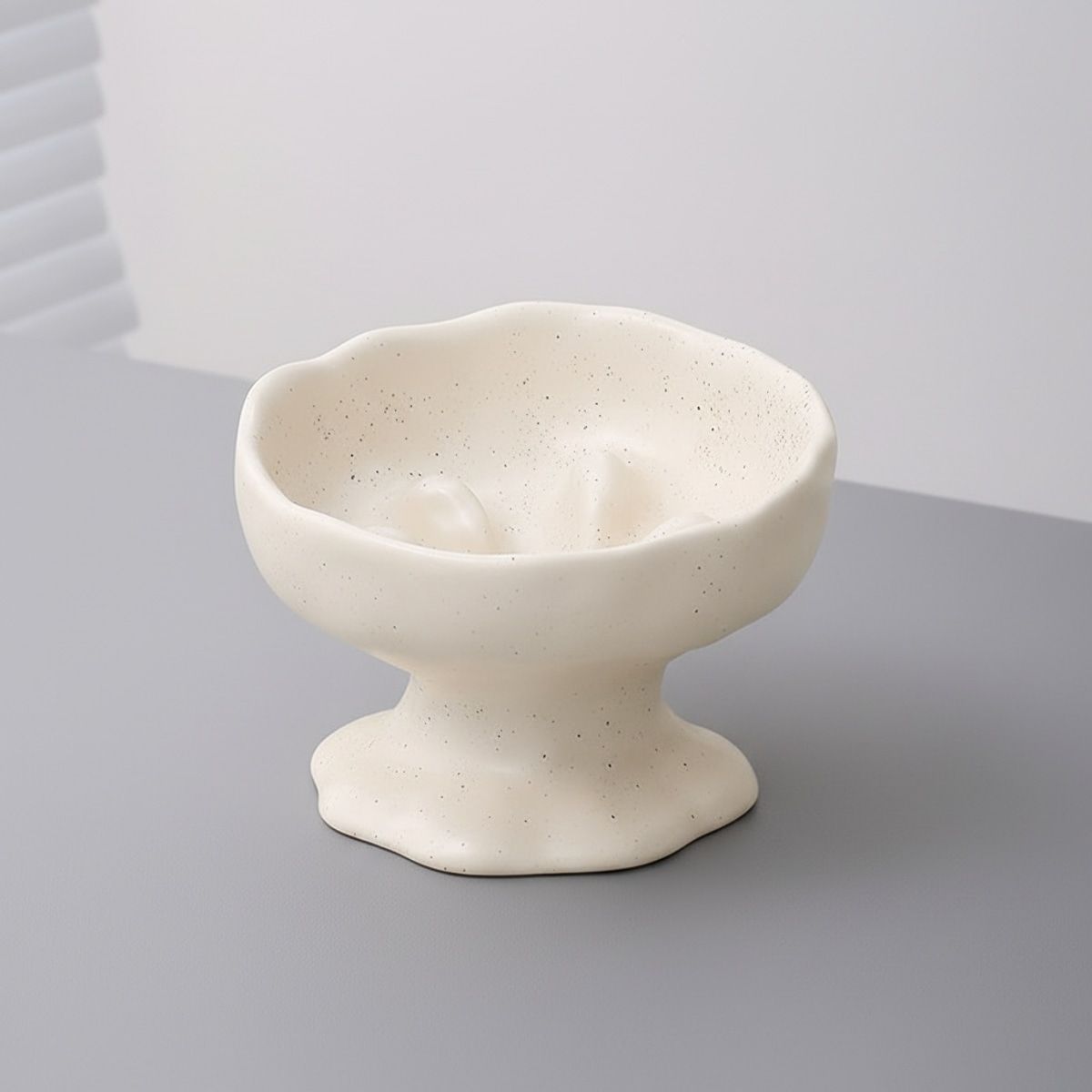 Ceramic Pedestal Slow Feeder Bowl for Pets