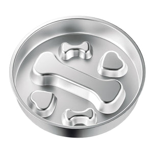 Stainless Steel Slow Feeder Bowl Anti-Choke Pet Feeding Dish