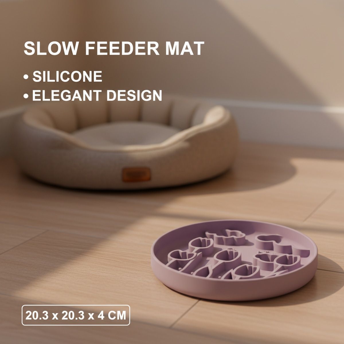Purple Silicone Slow Feeder Mat for Pets