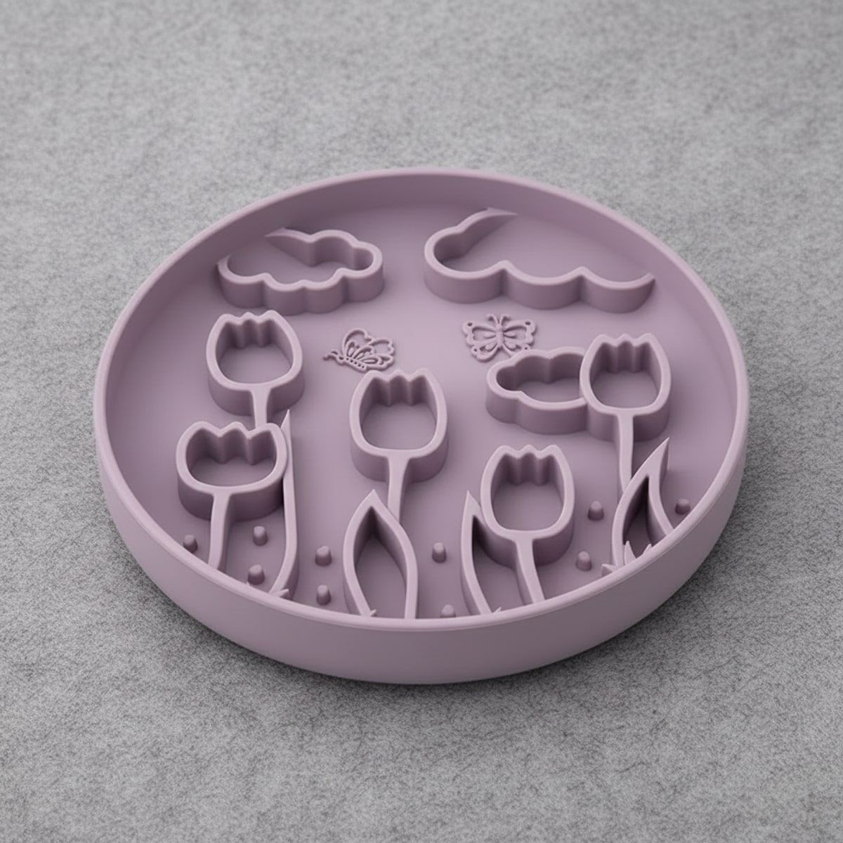 Purple Silicone Slow Feeder Mat for Pets