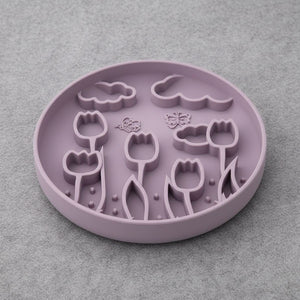 Purple Silicone Slow Feeder Mat for Pets