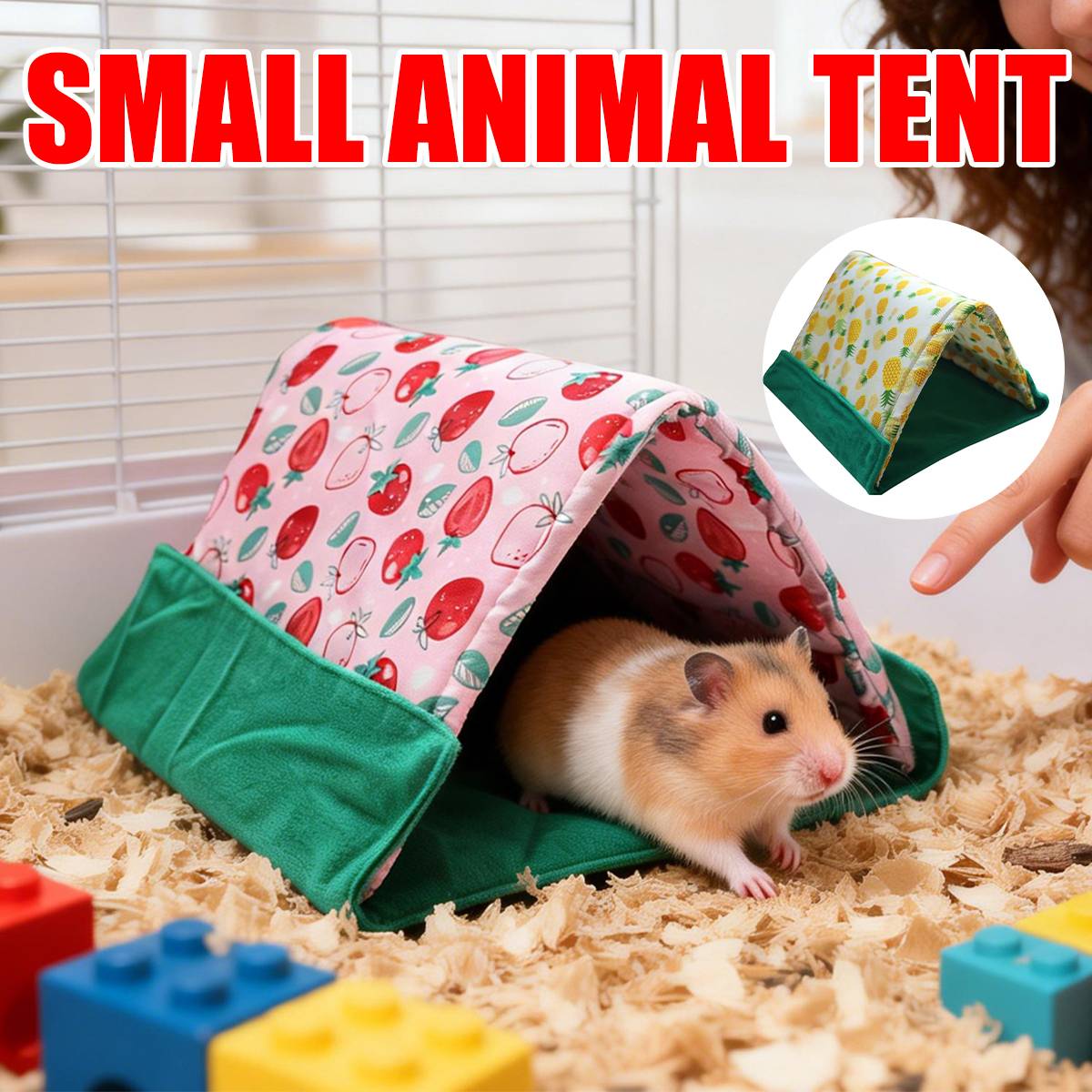 Small Animal Tent Hideout | Soft Cozy Pet Bed for Guinea Pigs & Hamsters