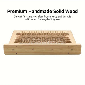 Wall-Mounted Cat Hammock Solid Wood Space-Saving Cat Shelf