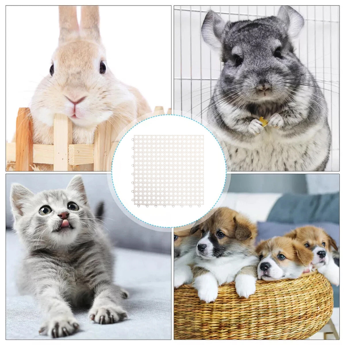 Interlocking Rabbit Cage Floor Mat Small Pet Cage Flooring Tiles