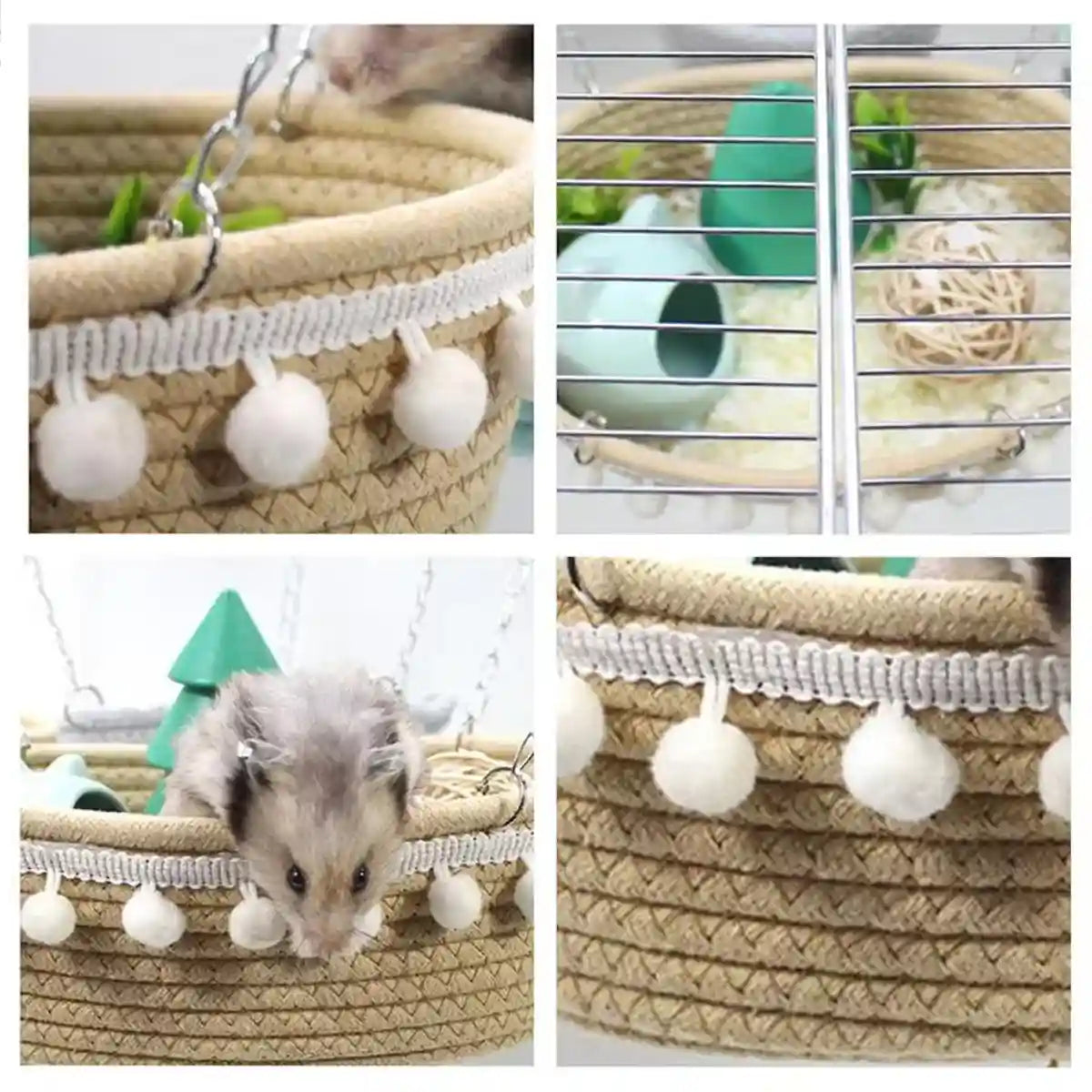 Small Pet Hammock Hanging Bed for Hamsters and Rabbits