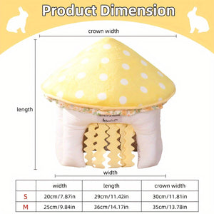 Mushroom Pet House Soft Plush Small Animal Hideout