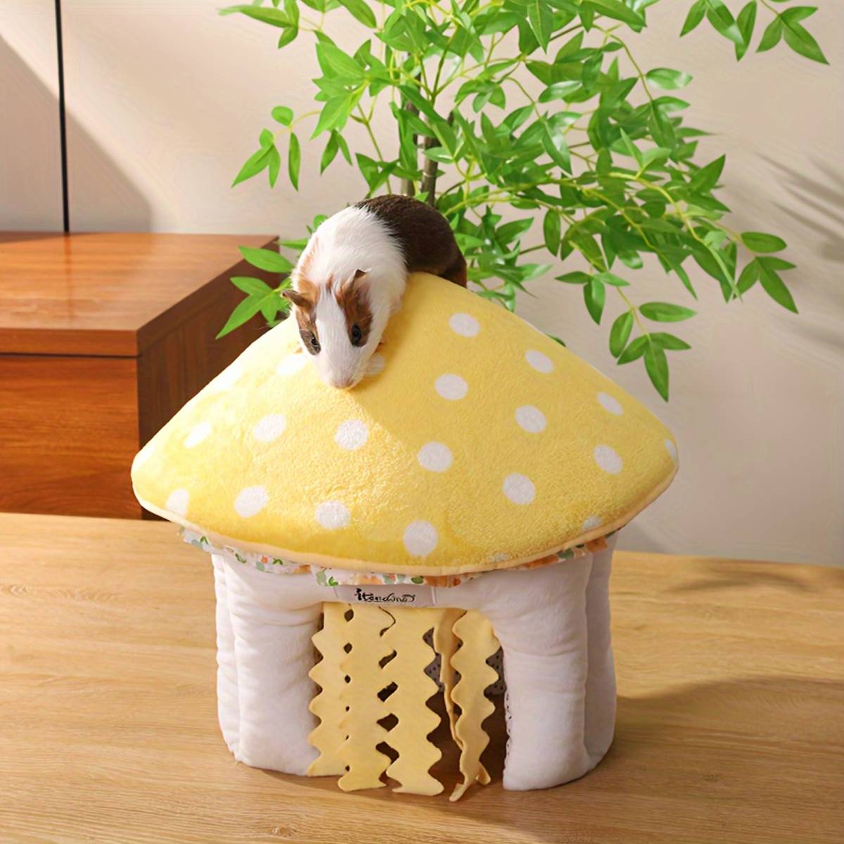Mushroom Pet House Soft Plush Small Animal Hideout