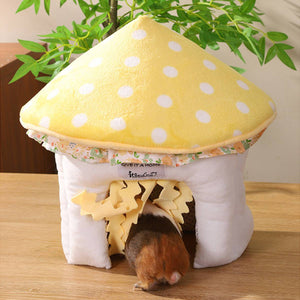 Mushroom Pet House Soft Plush Small Animal Hideout