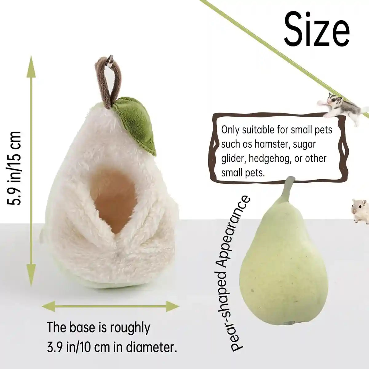 Pear-Shaped Hanging Pet Bed for Hamsters and Small Animals