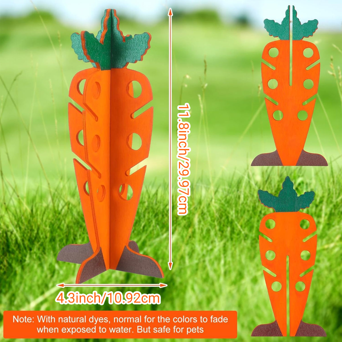 Wooden Small Pet Food Dispenser Carrot Shape