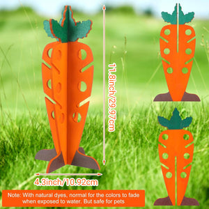 Wooden Small Pet Food Dispenser Carrot Shape