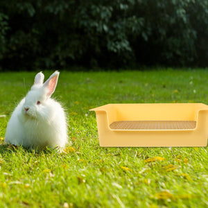 Hygienic Cage Setup with Stainless Grid Rabbit Litter Box