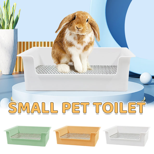 Rabbit litter box with stainless steel grid for small pets hygiene