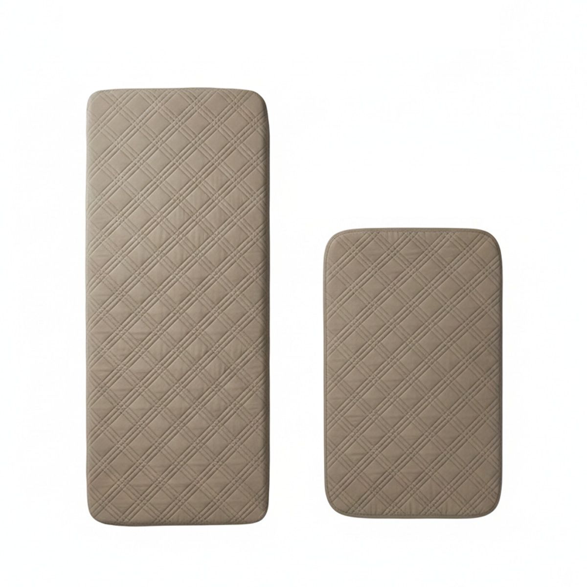 2 Pcs Khaki Waterproof Quilted Pet Sofa Covers
