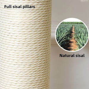 Solid Wood Cat Tree With Sisal Scratching Posts