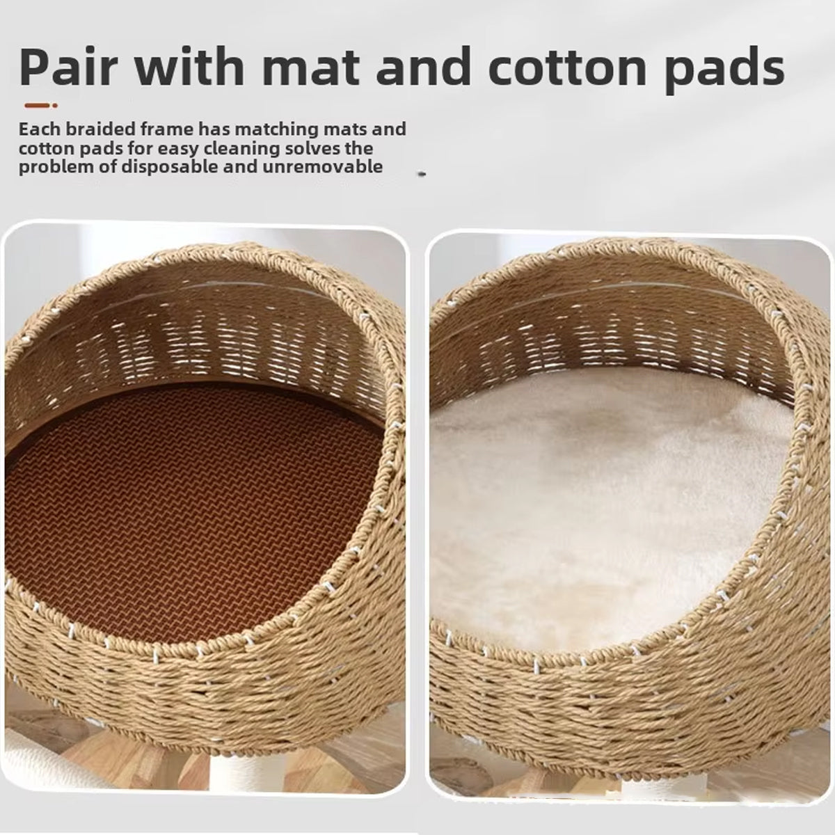 Solid Wood Cat Tree With Sisal Scratching Posts