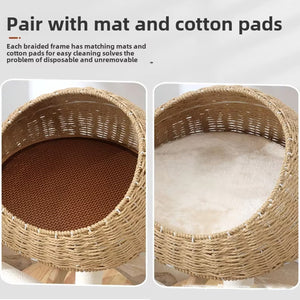 Solid Wood Cat Tree With Sisal Scratching Posts