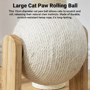 Solid Wood Cat Tree With Sisal Scratching Posts