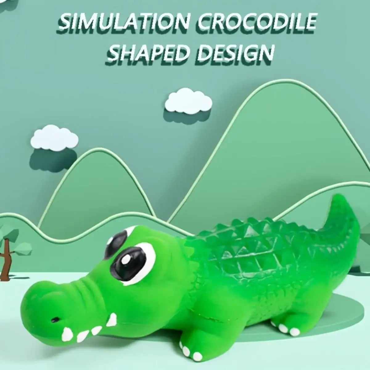 Latex Crocodile Dog Toy Interactive Squeaky Chew Toy for Dogs