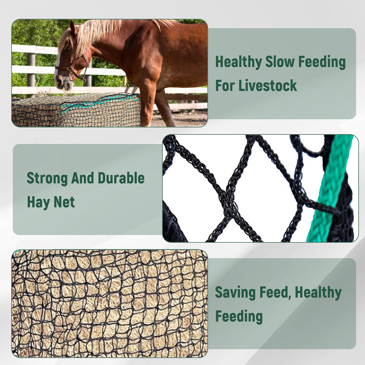 Round Hay Bag 4×4×4FT Large Slow Feeder for Horses Cattle & Livestock