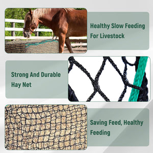 Round Hay Bag 4×4×4FT Large Slow Feeder for Horses Cattle & Livestock