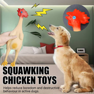 Squeaky Chicken Dog Toy Rubber Chew Toy
