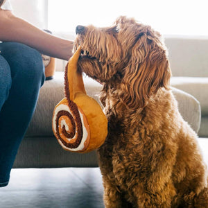 Squeaky Plush Donut Dog Toy Cinna-bone