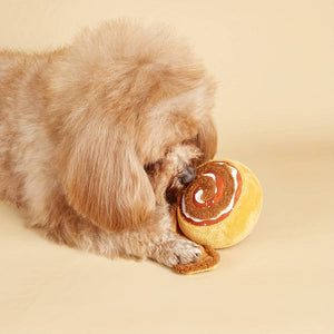 Squeaky Plush Donut Dog Toy Cinna-bone