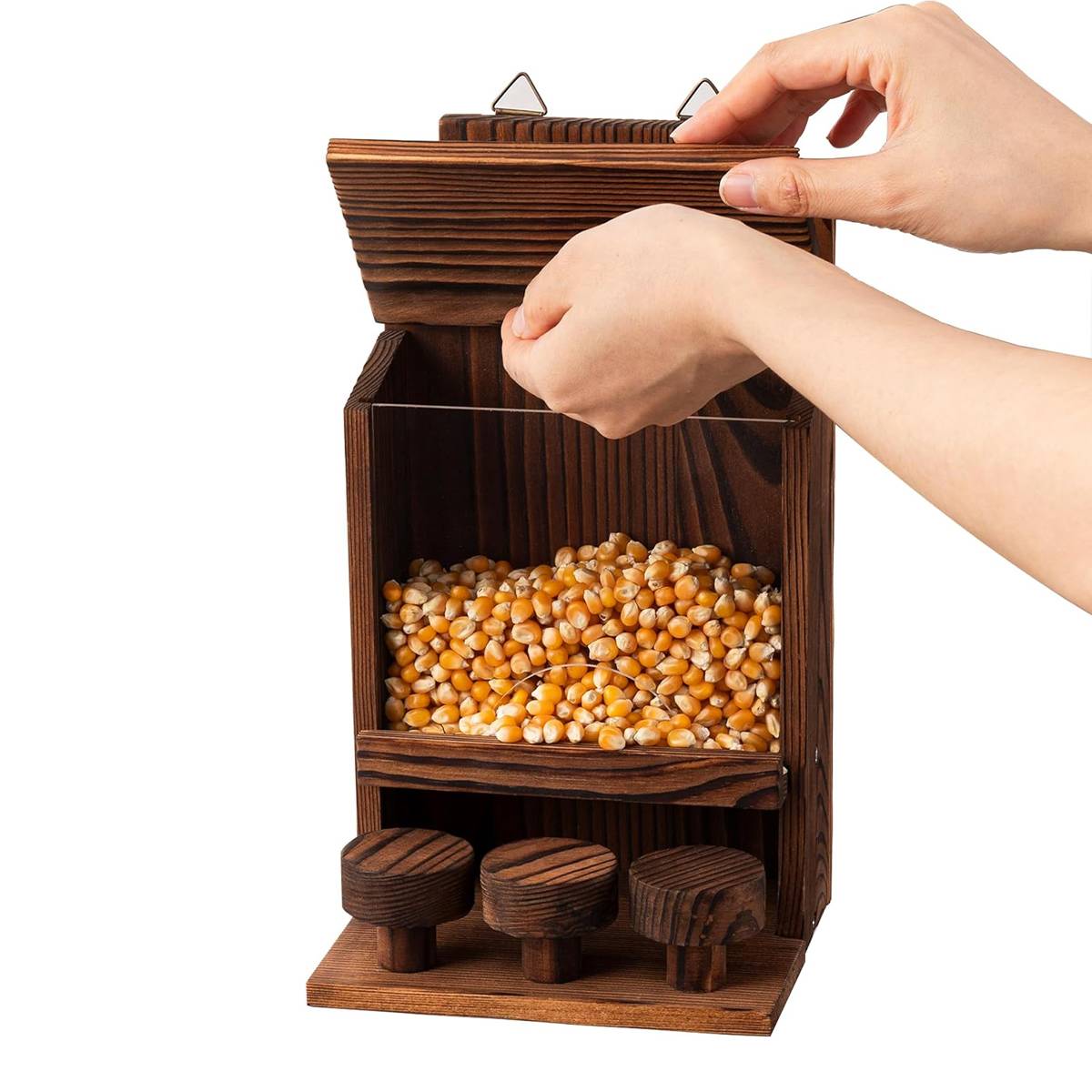 Squirrel Feeder Wooden Nut Bar Outdoor Hanging Feeder