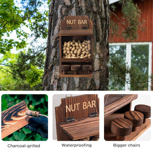 Squirrel Feeder Wooden Nut Bar Outdoor Hanging Feeder