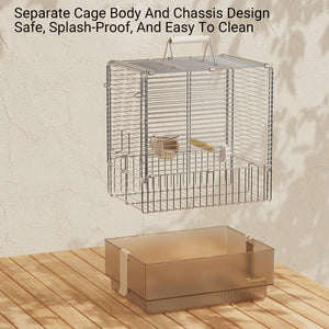 Stainless Steel Foldable Bird Cage With Handle