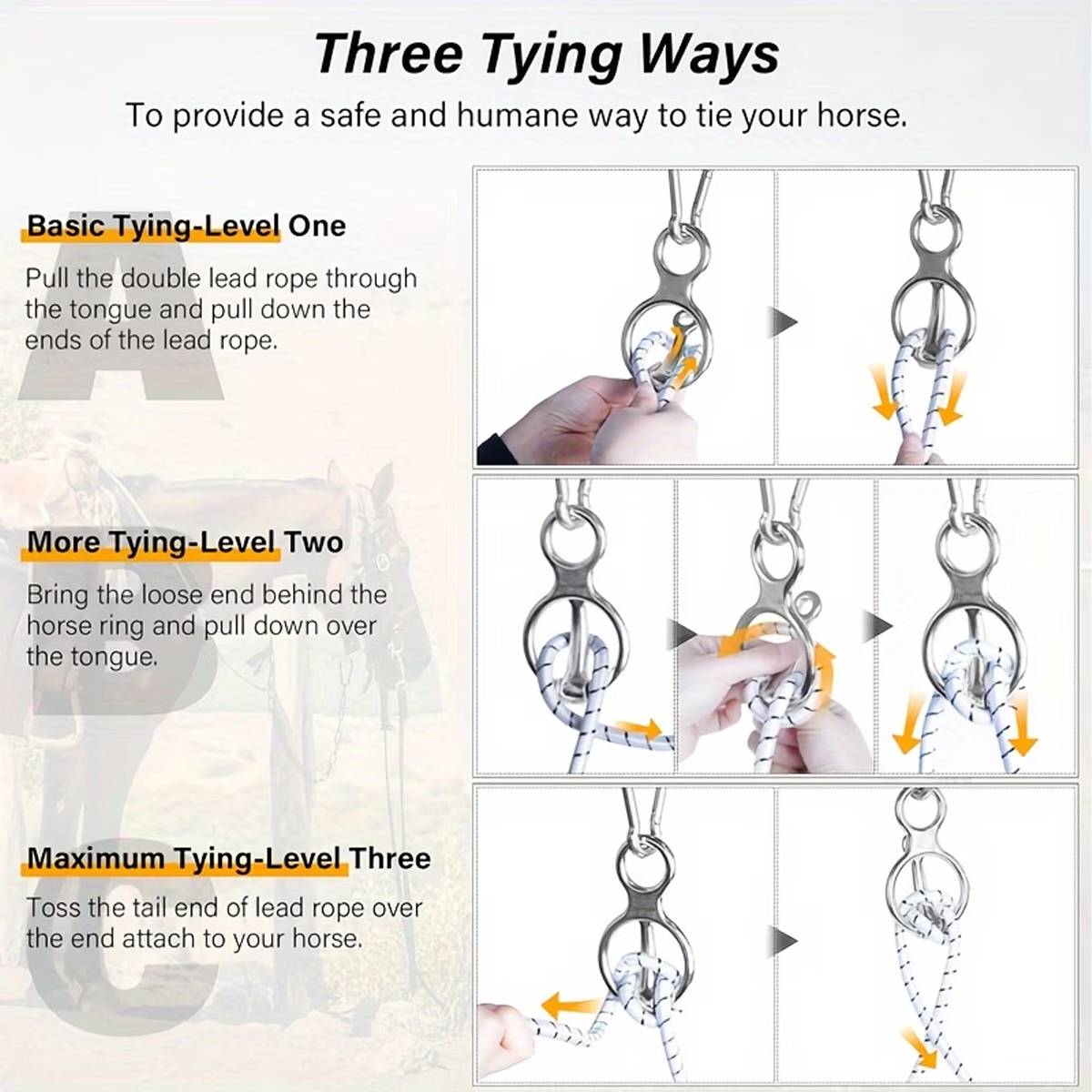 Stainless Steel Horse Tie Ring