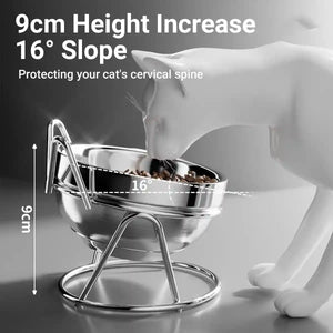 Elevated Stainless Steel Cat Bowl