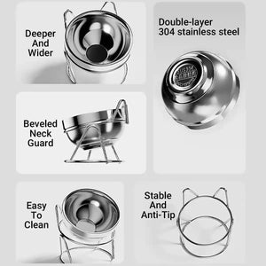Elevated Stainless Steel Cat Bowl