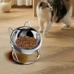Elevated Stainless Steel Cat Bowl