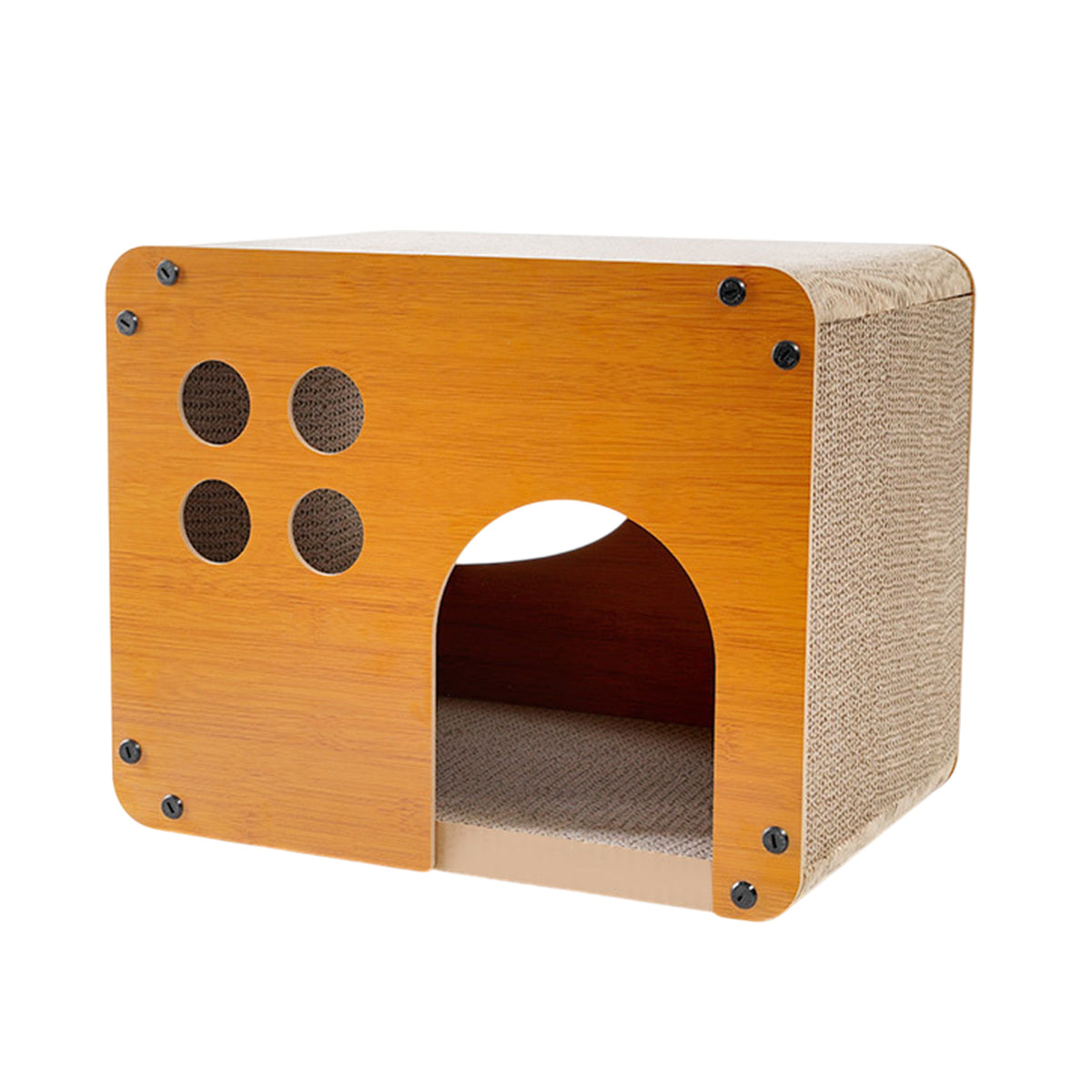 Cat Scratching Board 2 In 1 Wooden Cat Bed