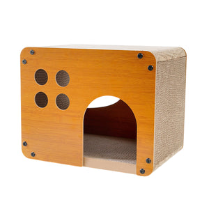 Cat Scratching Board 2 In 1 Wooden Cat Bed