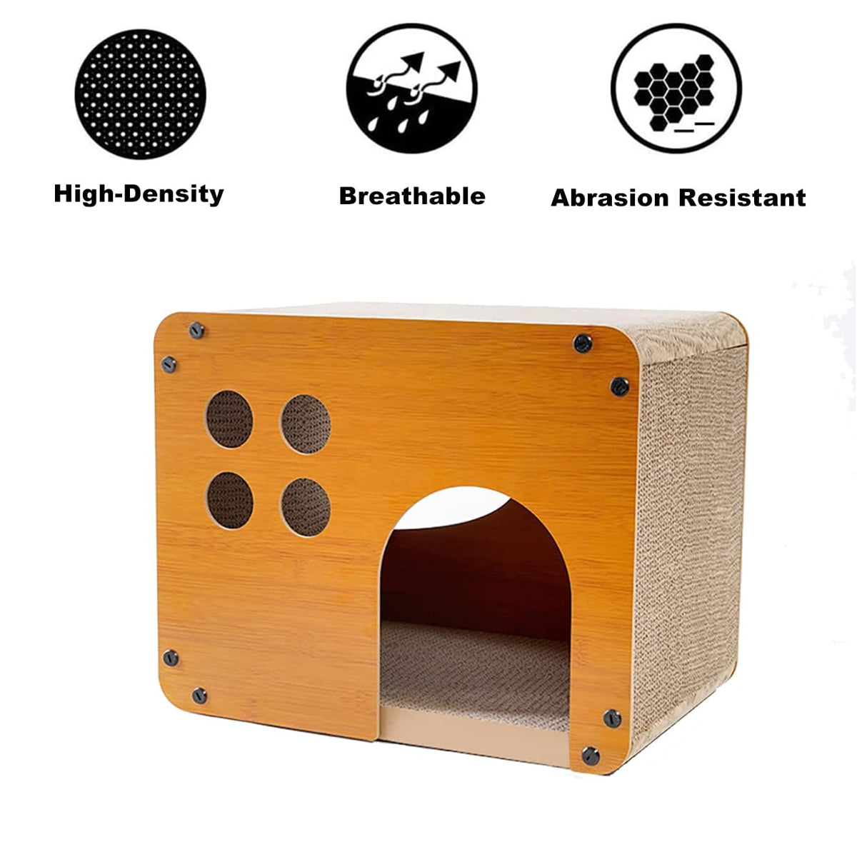 Cat Scratching Board 2 In 1 Wooden Cat Bed