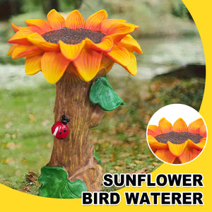 Resin Gardening Ornaments Sunflower Bird Drinker Sunflower Crafts Ornaments
