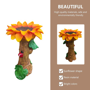 Resin Gardening Ornaments Sunflower Bird Drinker Sunflower Crafts Ornaments