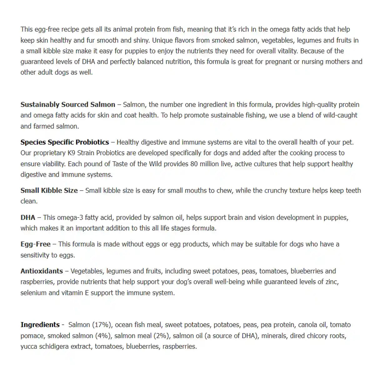 Taste of the Wild Pacific Stream PUPPY 5.6kg/12.2kg