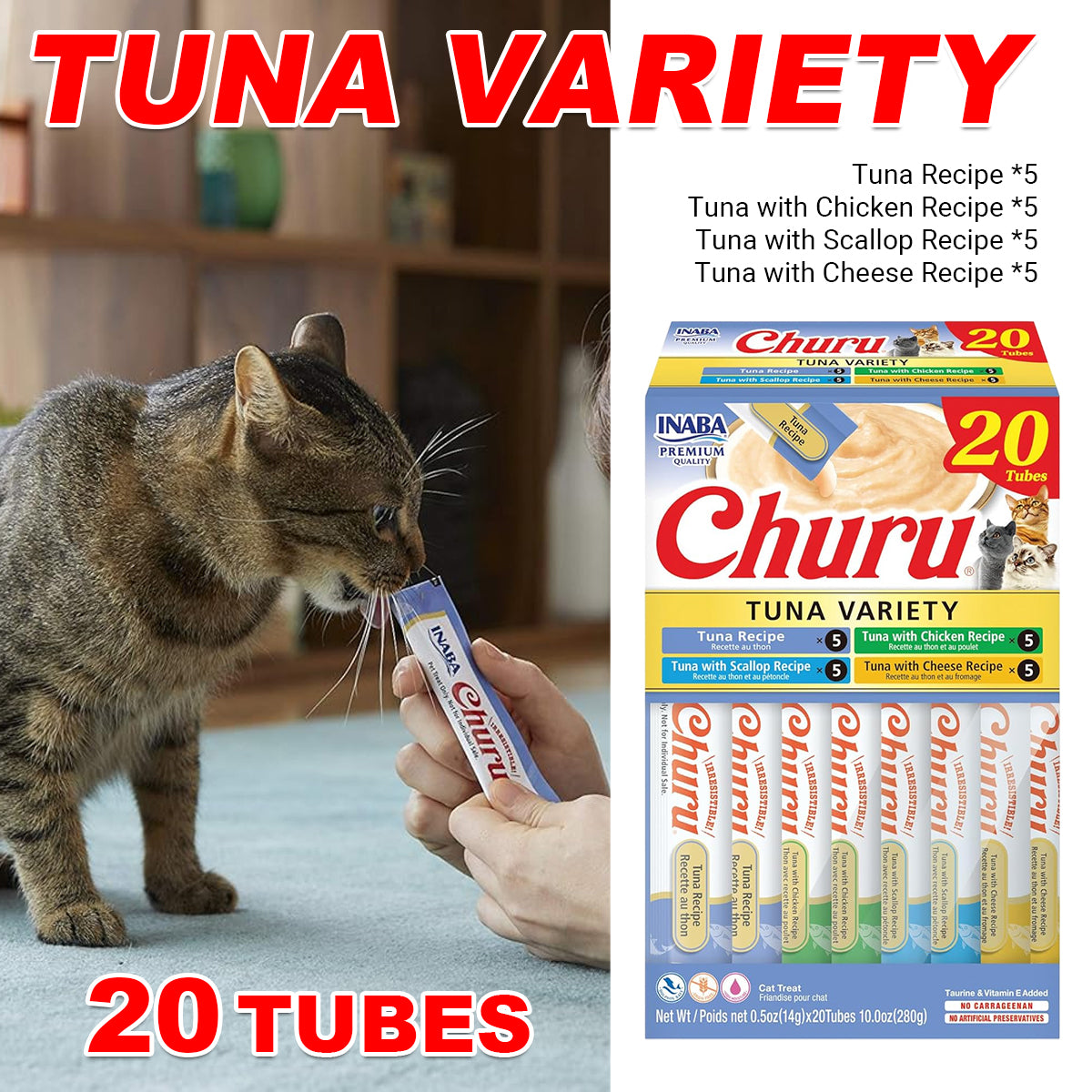 INABA Churu Tuna Variety Box Cat Treats 20*14g