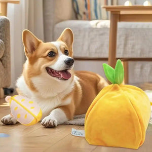 Interactive Orange Plush Snuffle Toy for Dogs