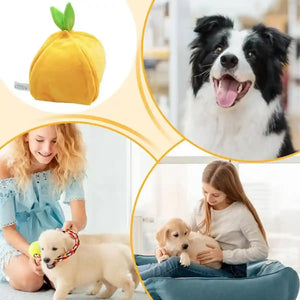 Interactive Orange Plush Snuffle Toy for Dogs