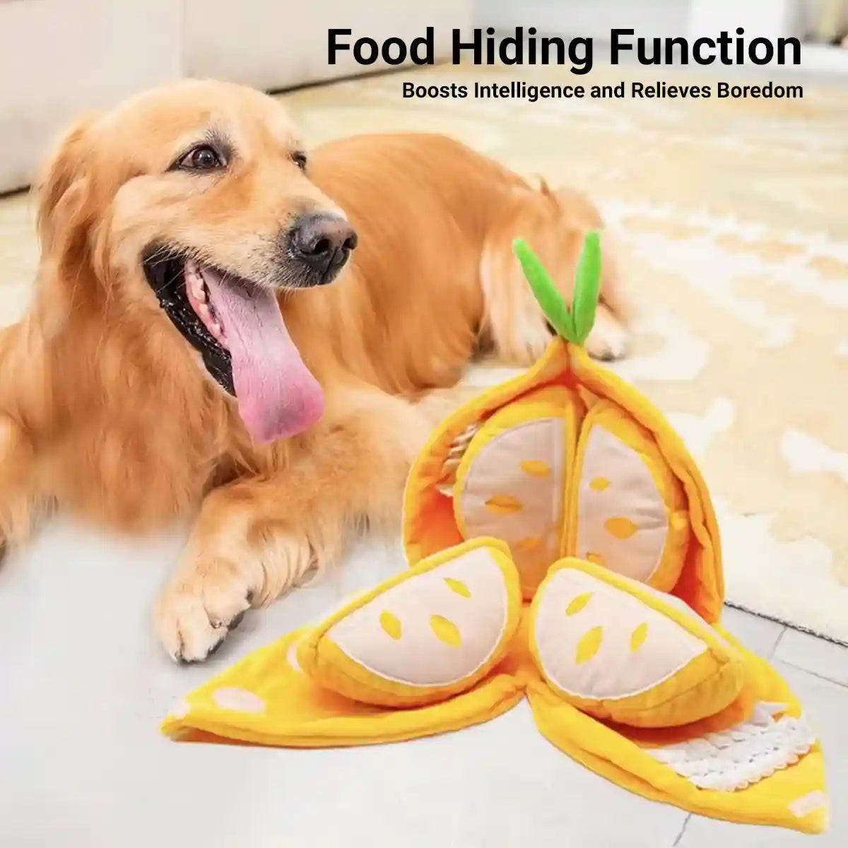Interactive Orange Plush Snuffle Toy for Dogs