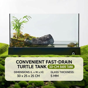 30cm Glass Reptile Tank with Drain Control