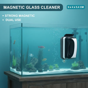 Small Magnetic Aquarium Glass Cleaner with Scraper
