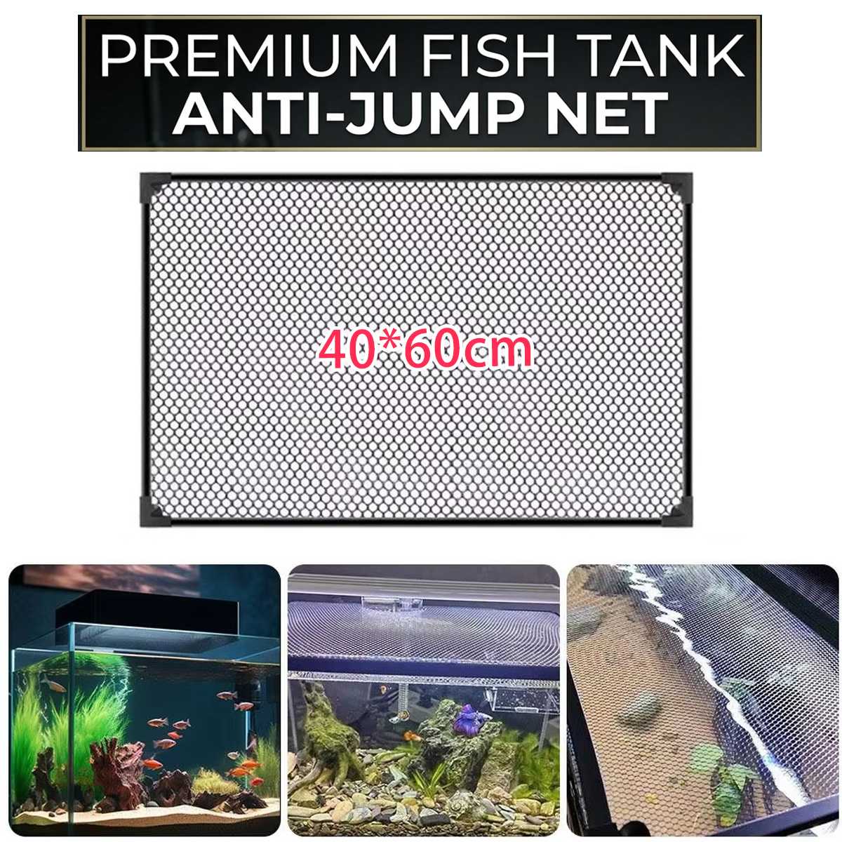 Fish Tank Cover Anti-Jump Net with Magnetic Mount (40 x 60 cm)